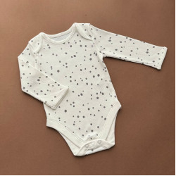 Боді George з довгим рукавом, білий/чорний горох