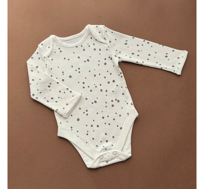 Боді George з довгим рукавом, білий/чорний горох