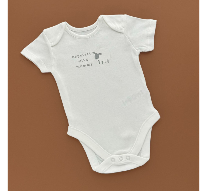 Боді George з коротким рукавом, молочний/одна овечка