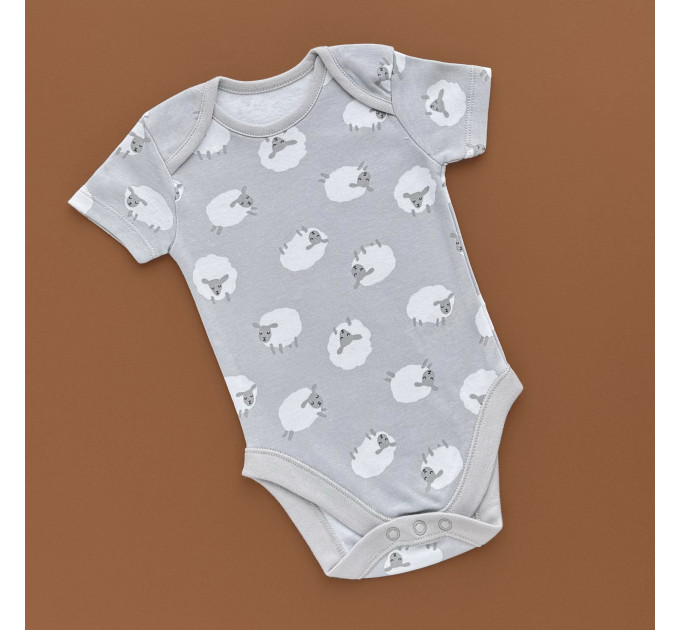 Боді George з коротким рукавом, сірий/принт овечок