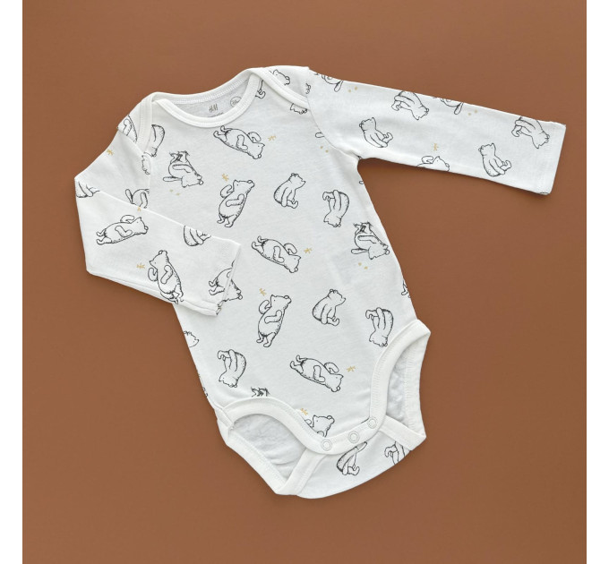 Боді H&M з довгим рукавом, молочний/Віні Пухи