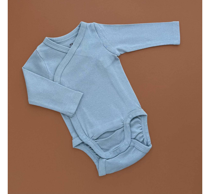 Боді H&M з довгим рукавом, на запах, блакитний