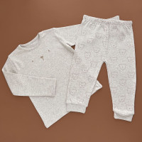 Піжама George, реглан з штанами, бежевий меланж/мордочки ведмедиків