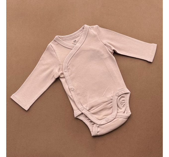 Боді H&M з довгим рукавом, на запах, рожевий