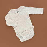 Боді H&M з довгим рукавом, на запах, світло-бежевий