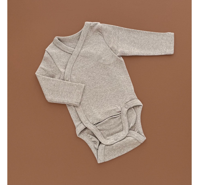 Боді H&M з довгим рукавом, на запах, темно-бежевий