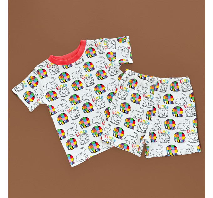 Костюмчик George Футболка з шортами, мультиколор слоники