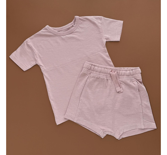 Костюмчик George Футболка та шорти, світла пудра