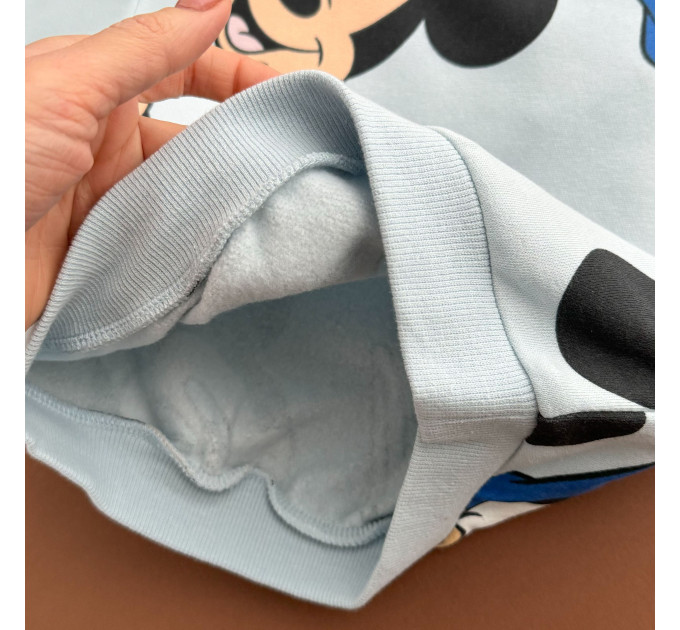 Костюмчик H&M Світшот з штанами, фліс, блакитний/Мікі та Скрудж Макдак