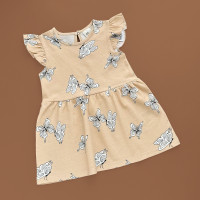Сукня H&M, короткий рукав, бежевий/метелики