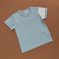 Футболка, блакитний/полоски на рукаві