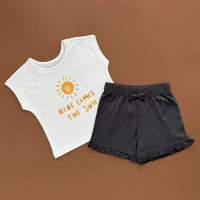 Костюмчик George Футболка та шорти, білий/сонце