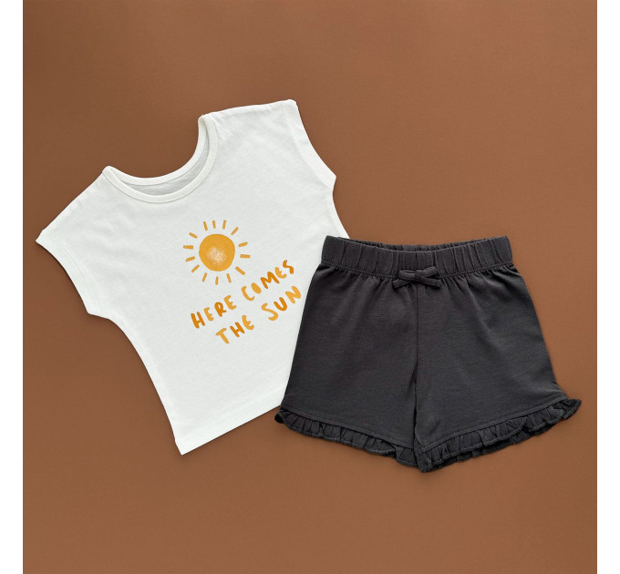 Костюмчик George Футболка та шорти, білий/сонце