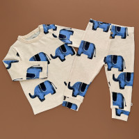 Костюмчик Next Реглан з штанами, бежевий/слоники