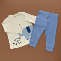 Костюмчик Next Реглан з штанами, молочний, блакитні штанці/слоники