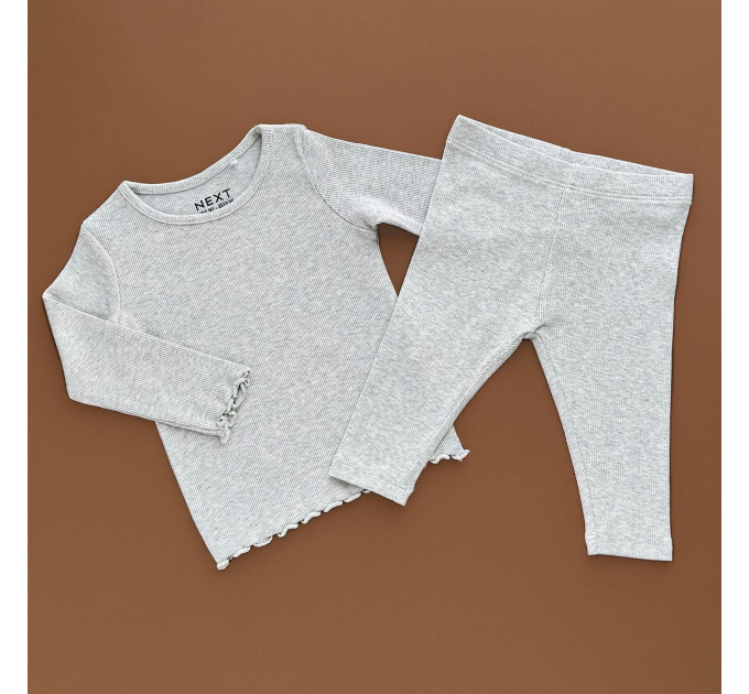 Костюмчик Next Реглан з штанами, сірий/рубчик