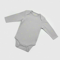 Боді Next з довгим рукавом, сірий/рубчик смайлики