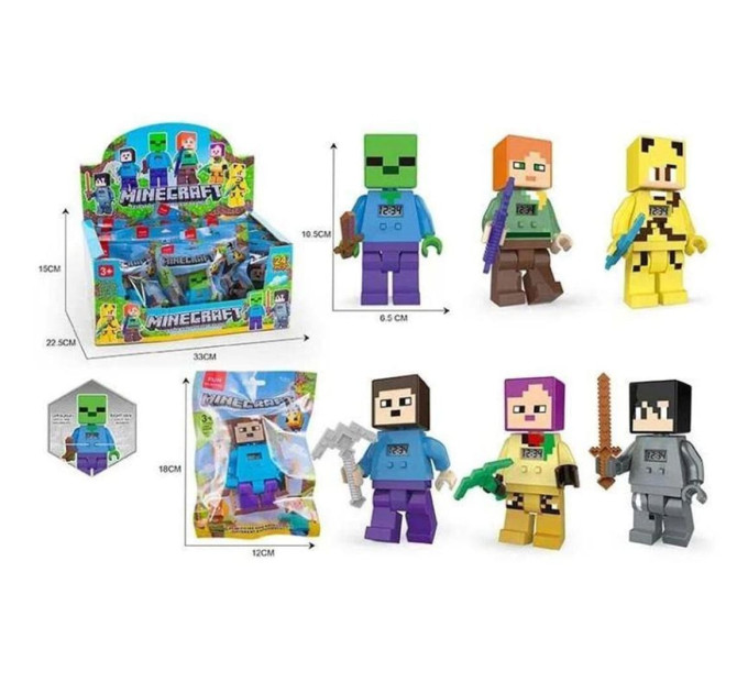 Іграшка фігурка Майнкрафт minecraft з вбудованим годинником 86013 (16/2)