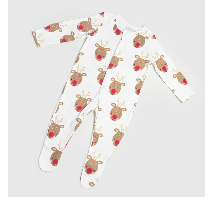 Чоловічок George, новорічний, закрита ніжка, молочний/олені