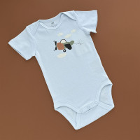 Боді H&M короткий рукав, блакитний/літачок