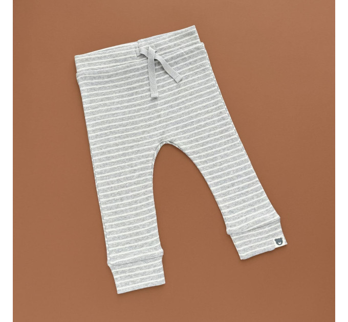 Штани George, сірий/молочна полочка рубчик
