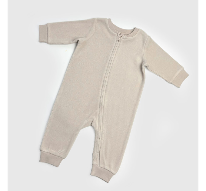 Чоловічок H&M з блискавкою, відкрита ніжка, фліс, бежевий