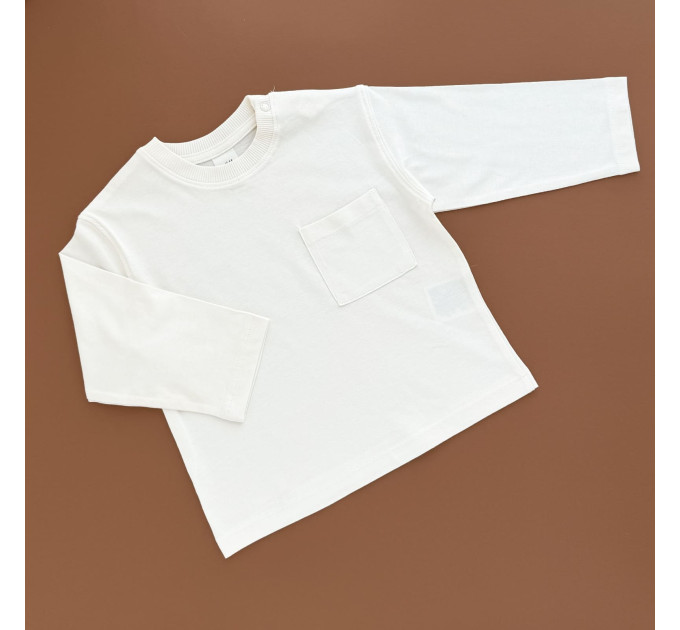 Реглан H&M на кнопках, молочний/карман