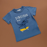 Футболка, синій/динозавр
