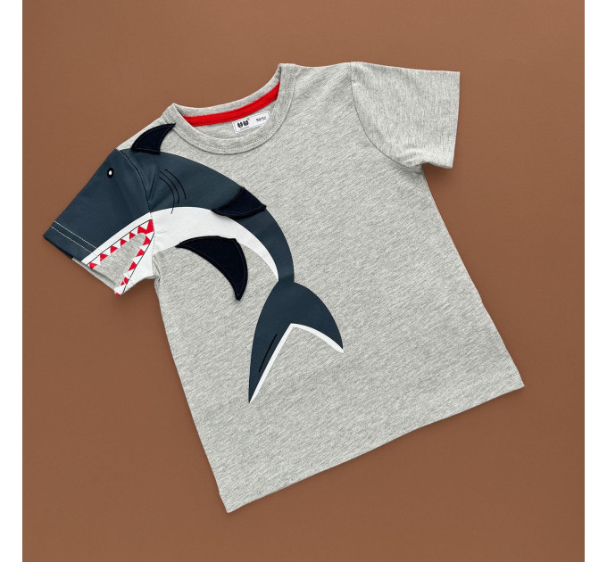 Футболка, сірий/хвіст акули