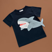Футболка, темно-синій/акула