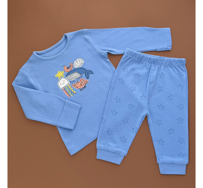 Піжама George, реглан з штанами, блакитний/морські жителі