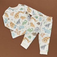 Піжама George, реглан з штанами, молочний/принт тваринок