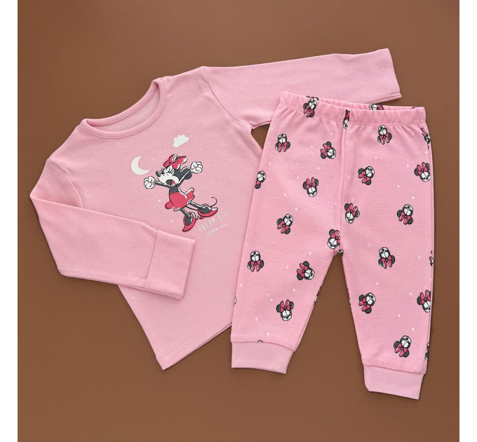Піжама George, реглан з штанами, пудра/Міні Маус